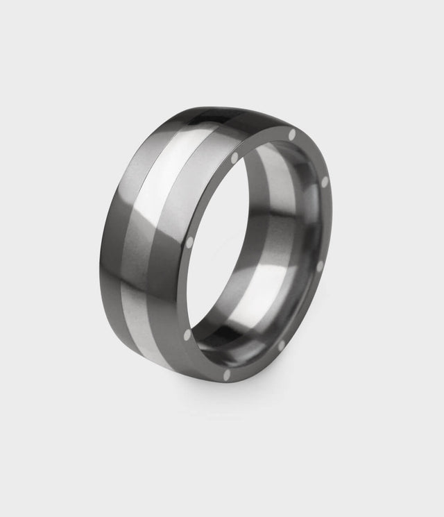 Metal Geo Ellipse Wide Ring by Stephen Einhorn